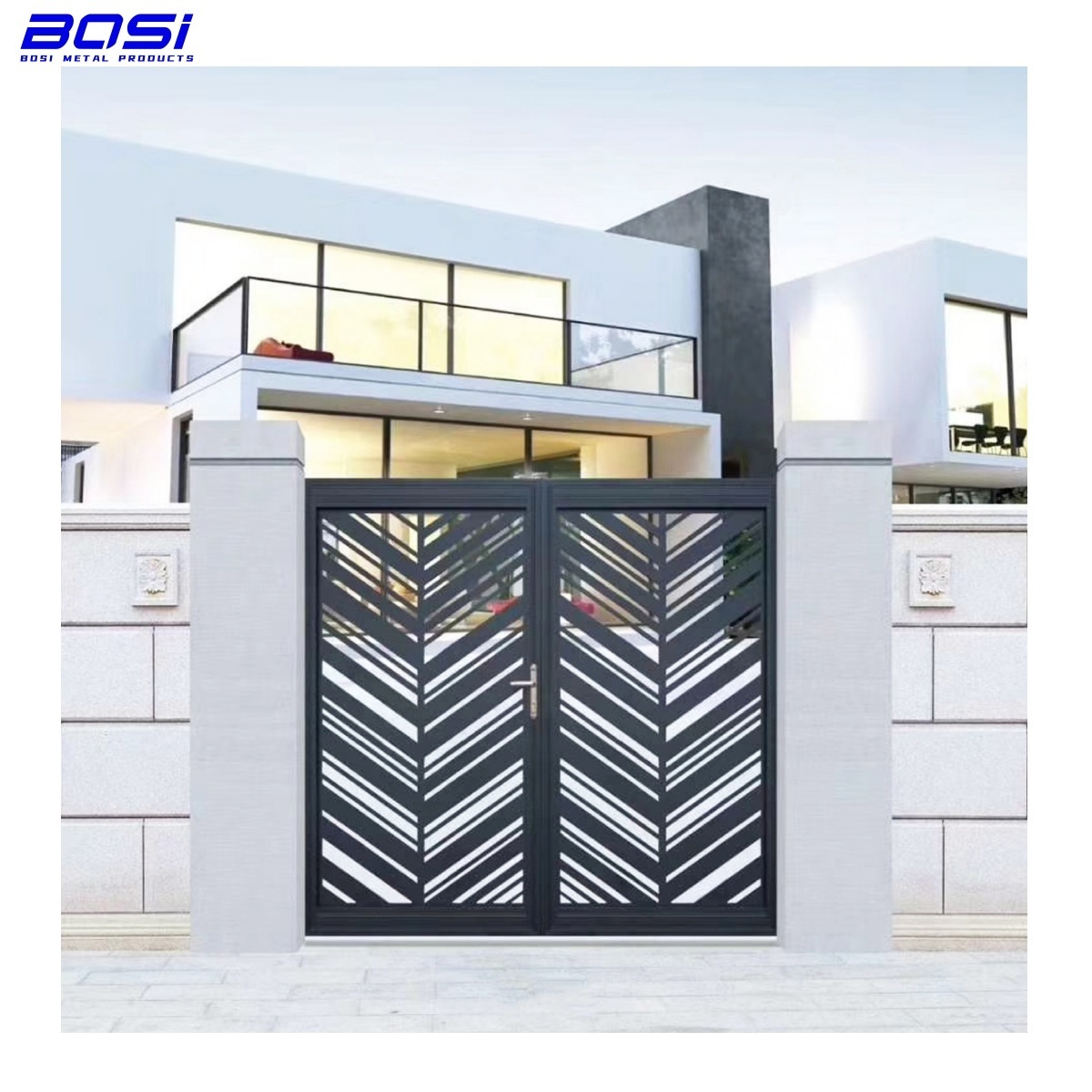 Aluminum CNC  Cutting Security Door Aluminum  Entrance Swing Gate Metal Gate For Garden