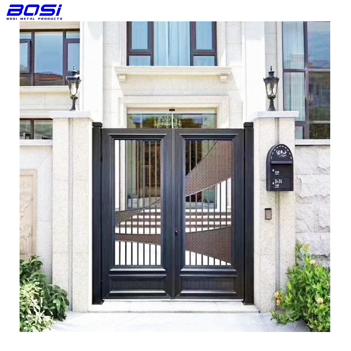 Aluminum CNC  Cutting Security Door Aluminum  Entrance Swing Gate Metal Gate For Garden