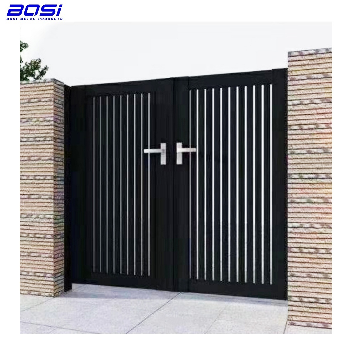 Aluminum CNC  Cutting Security Door Aluminum  Entrance Swing Gate Metal Gate For Garden