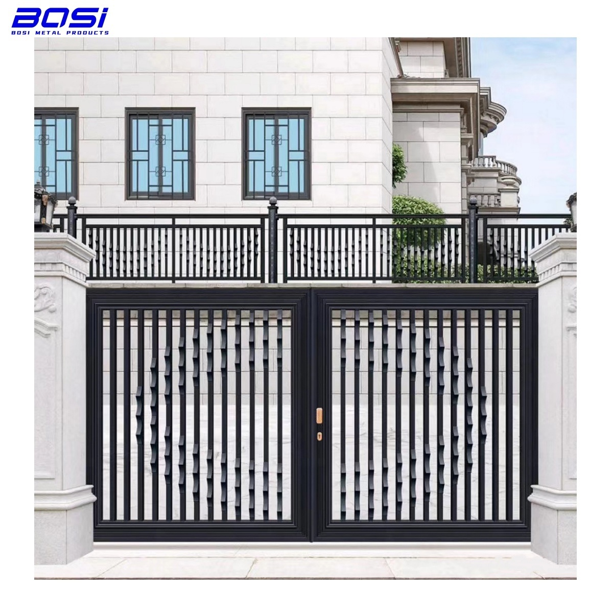 Driveway Sliding Gate Aluminum Entrance Door Garden Swing Gate Metal Sliding Door Customized Design