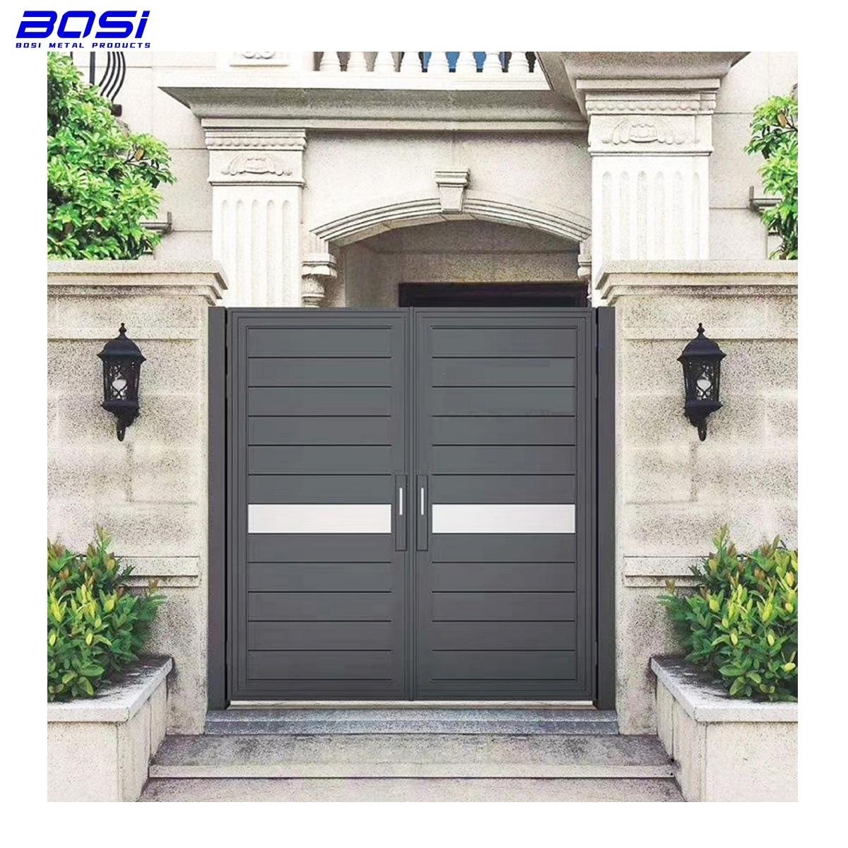 Driveway Sliding Gate Aluminum Entrance Door Garden Swing Gate Metal Sliding Door Customized Design