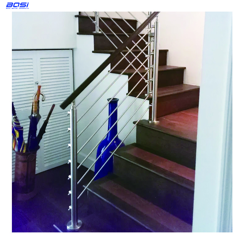 Easy To Install Modern Stainless Steel Rod Railing Design Square Bar Railing