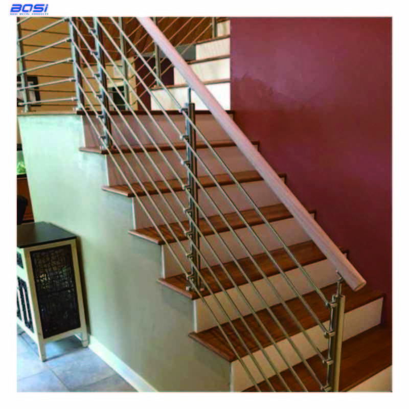 Easy To Install Modern Stainless Steel Rod Railing Design Square Bar Railing