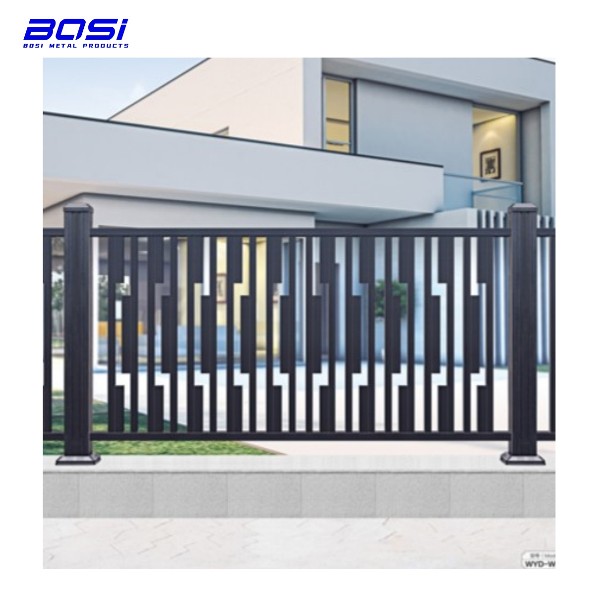 Garden Metal Customized Villa Deck Railing Aluminum Fence For Balcony Handrail Design