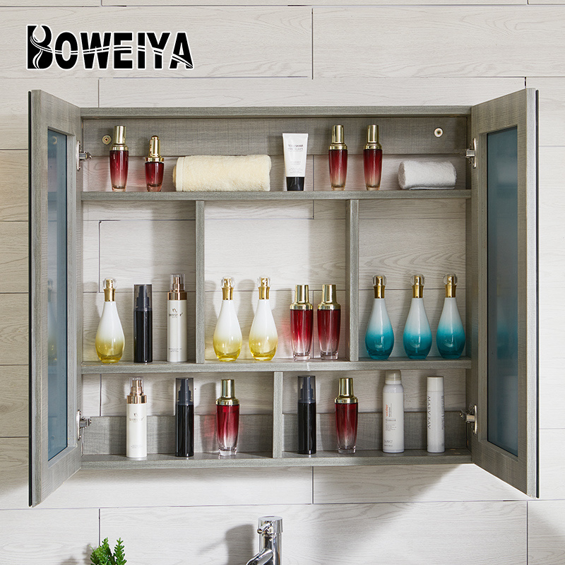 Boweiya Hotel Countertop European Washbasin Wall Units Combo Mirror Modern Bathroom Vanity Set Cabinet with Sink