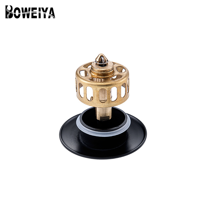 Hotel Bathtub Shower Bathroom Vessel Black Sewer Drain Strainer Brass Water Pipe Drain Plugs Pop Up Drain Stopper with Overflow