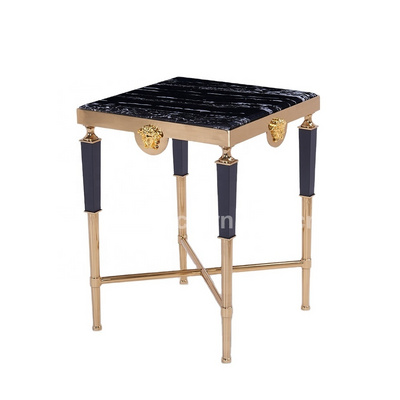 2020 new design black marble top golden stainless steel side table