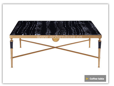 2020 new design black marble top golden stainless steel side table