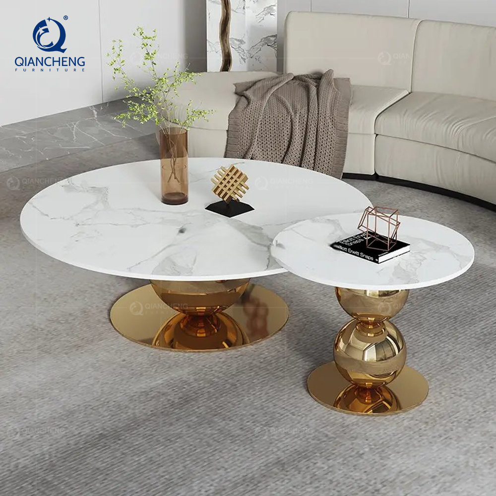 Foshan manufacturer Living room furniture sets metal center tables modern luxury coffee table