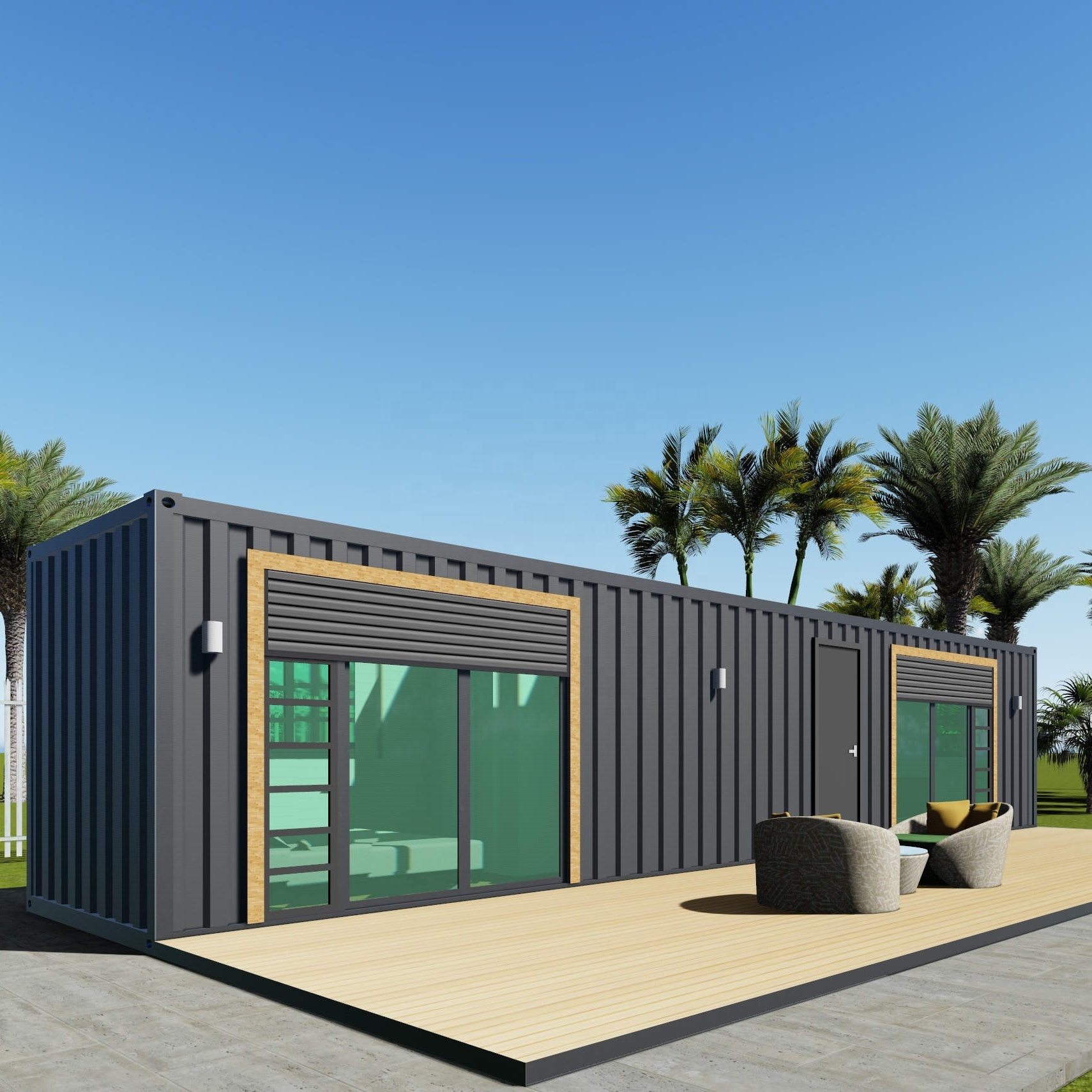 Luxury 40ft  modified shipping container home with two bedrooms