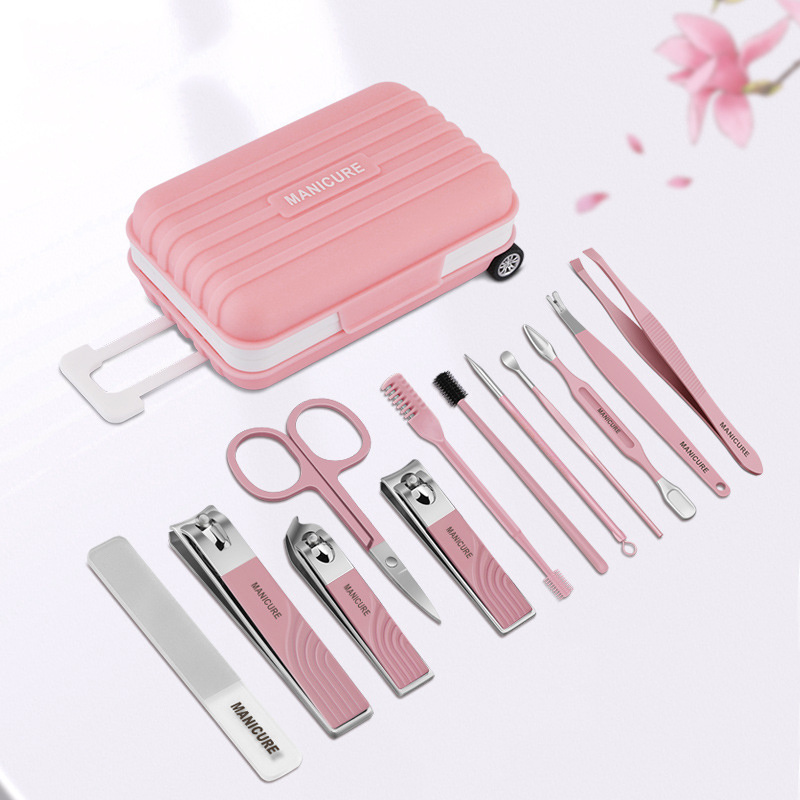 Wholesale 16PCS Nail Care kit Manicure Grooming Set Stainless Steel Professional Nail Clipper Set with Travel Case