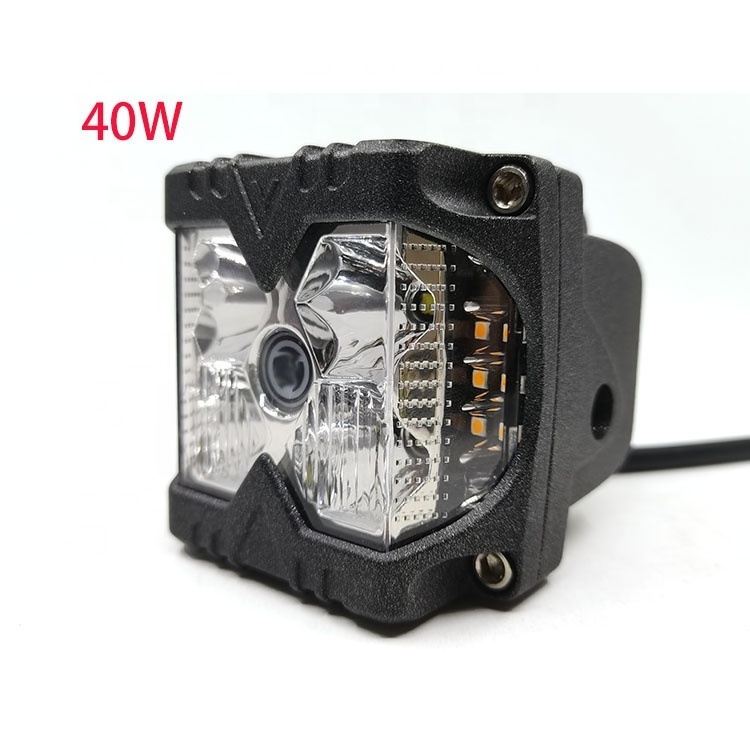 4 Inch 50W LED Work Light Glow Three Sides Driving Car Fog Front Bumper Headlights Offroad For light