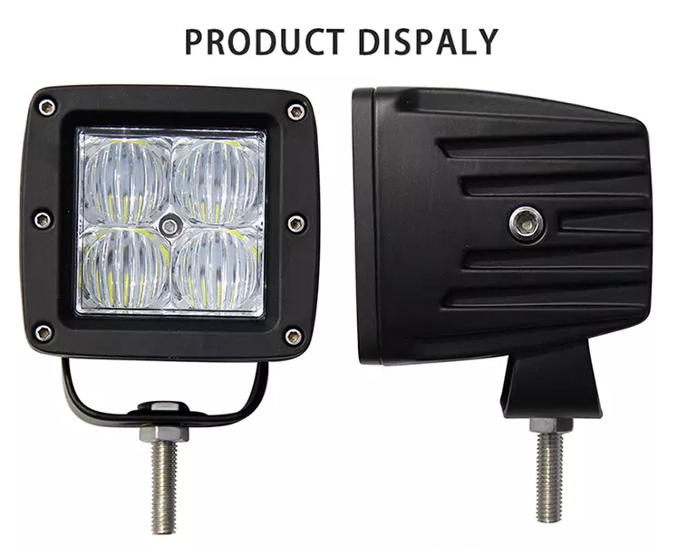 2x2 4x4 car accessories 12V 2.5inch Mini Square 12W work light , small bike led driving light 4x3W Motorcycle led headlight