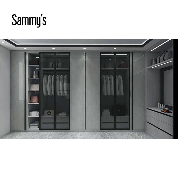 2023 Newest Environmental wood material wood clothes closet cabinet walk-in closet with drawers