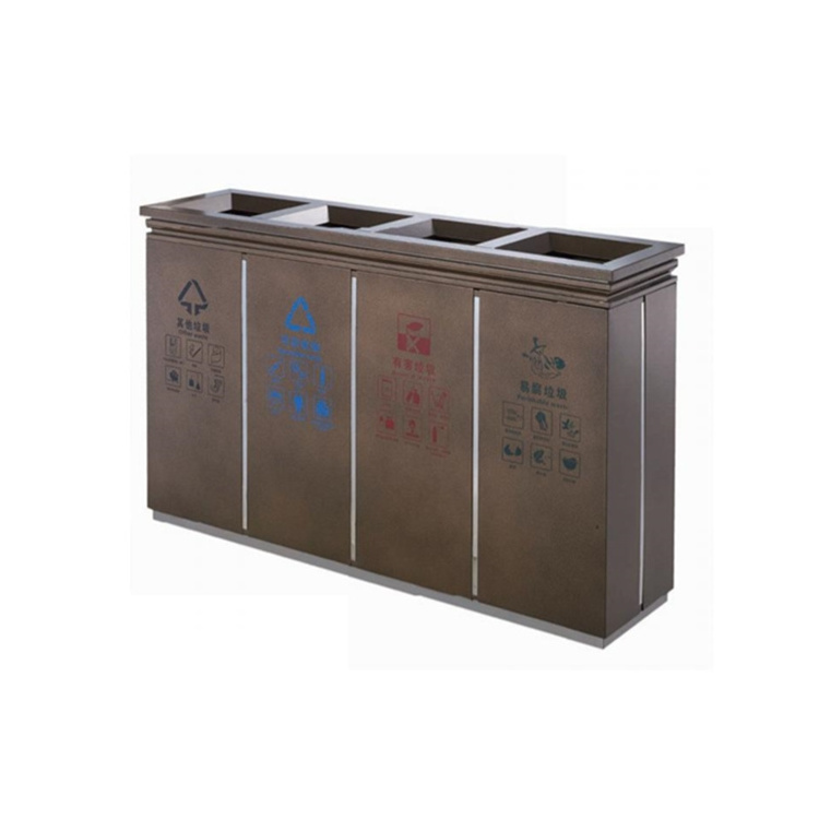 3 compartment stainless lock recycle binclassification waste bins for home use