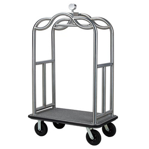 High quality hotel porch golden luggage trolley bellman baggage cart vintage  hotel trolley