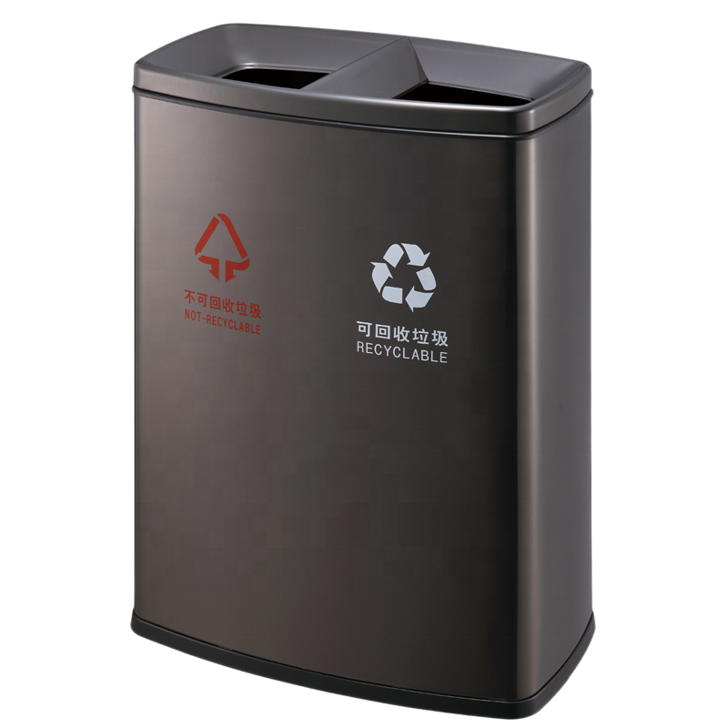 Commercial Shopping Mall Office Building Stainless Steel Recycling Trash Bin/dustbin Ashbin 3 In1