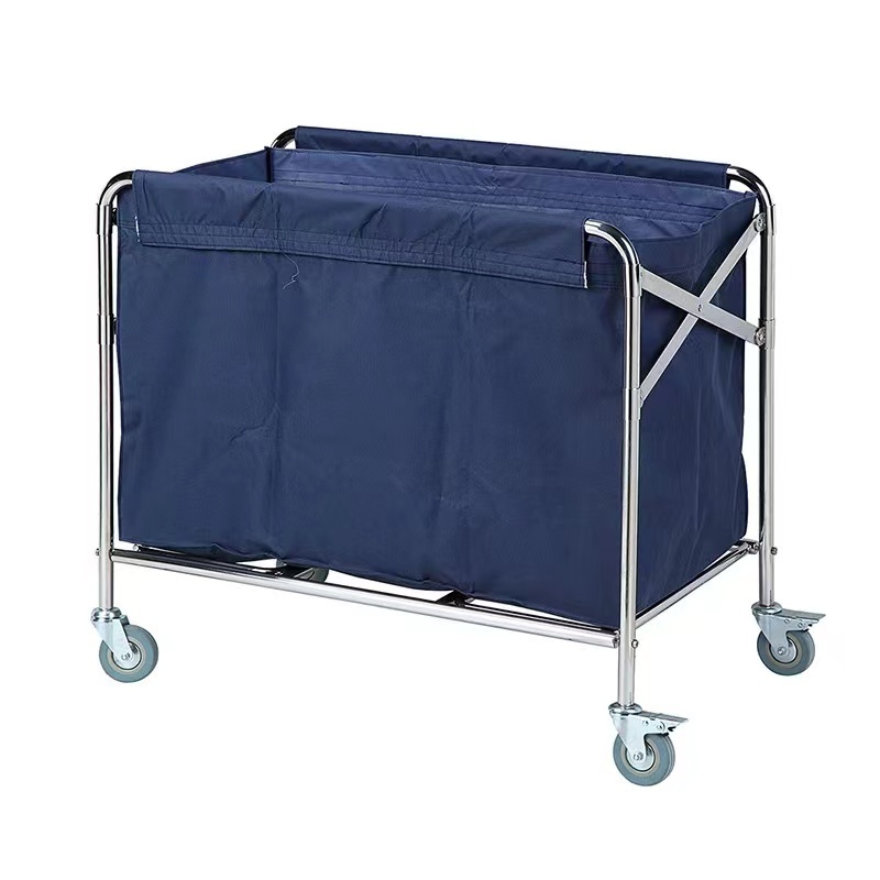 Hotel room metal housekeeping folding laundry cleaning trolley