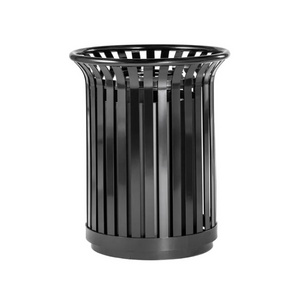 Garbage Outdoor Metal Waste Black  Commercial Cans Wheels Storage Lid High Durability Kitchen Dustbin Trash Can Bin