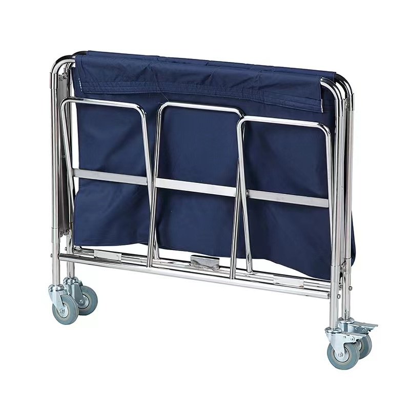 Hotel room metal housekeeping folding laundry cleaning trolley