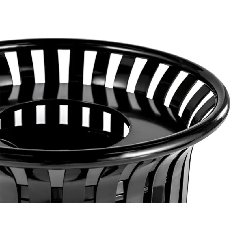 Garbage Outdoor Metal Waste Black  Commercial Cans Wheels Storage Lid High Durability Kitchen Dustbin Trash Can Bin