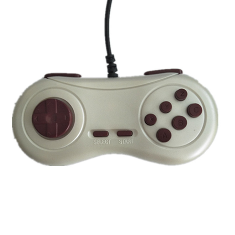 6 Buttons 9 Pin Gamepad for SFC for Sega MD  Game Wired Controller