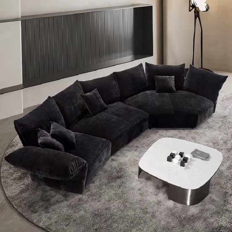 Nordic New Design creative Sofa Furniture Colorful Velvet Fabric Living Room  freehand space Sectional Sofa