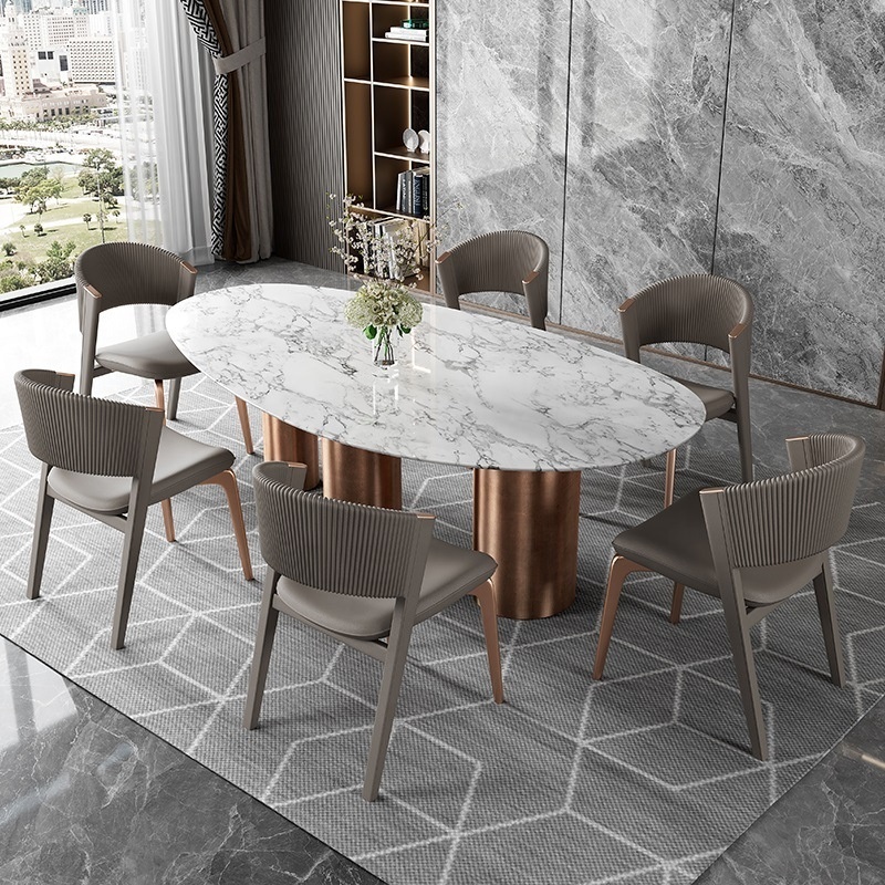 Modern hotel luxury dinning room chair set for furniture luxury stainless steel tufted leather restaurant dining chair