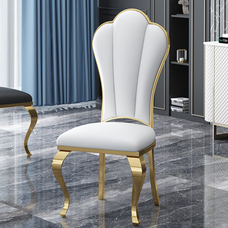 2024 Luxury elegant modern Leather Upholstered Gold Metal Dining Chair dining room furniture