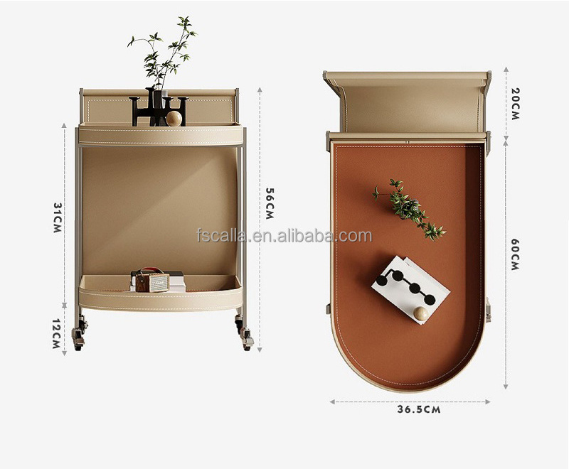 modern movable coffee table living room leather shelving design sense trolley small apartment coffee table set furniture