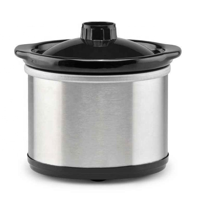 0.65L Capacity Round Ceramic Slow cooker Includes Lid Perfect For Queso Chili Beans Chicken Beef