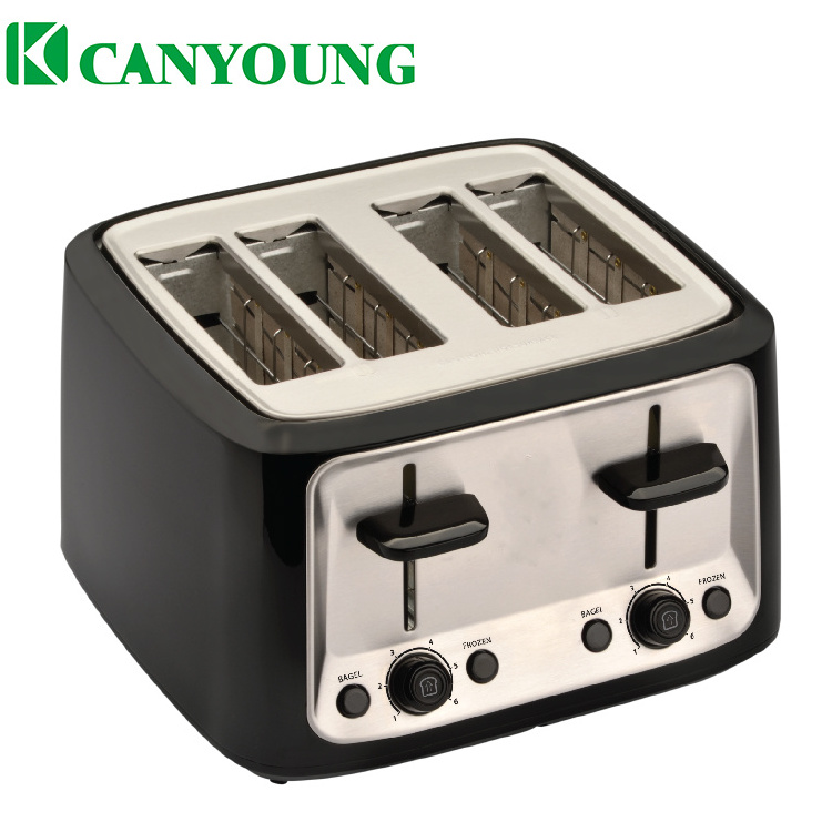 New Design 4-Slice Toaster  Extra-Wide Slot Toaster with Bagel Defrost Cancel Function 6-Shade Setting Hinged Crumb Tray