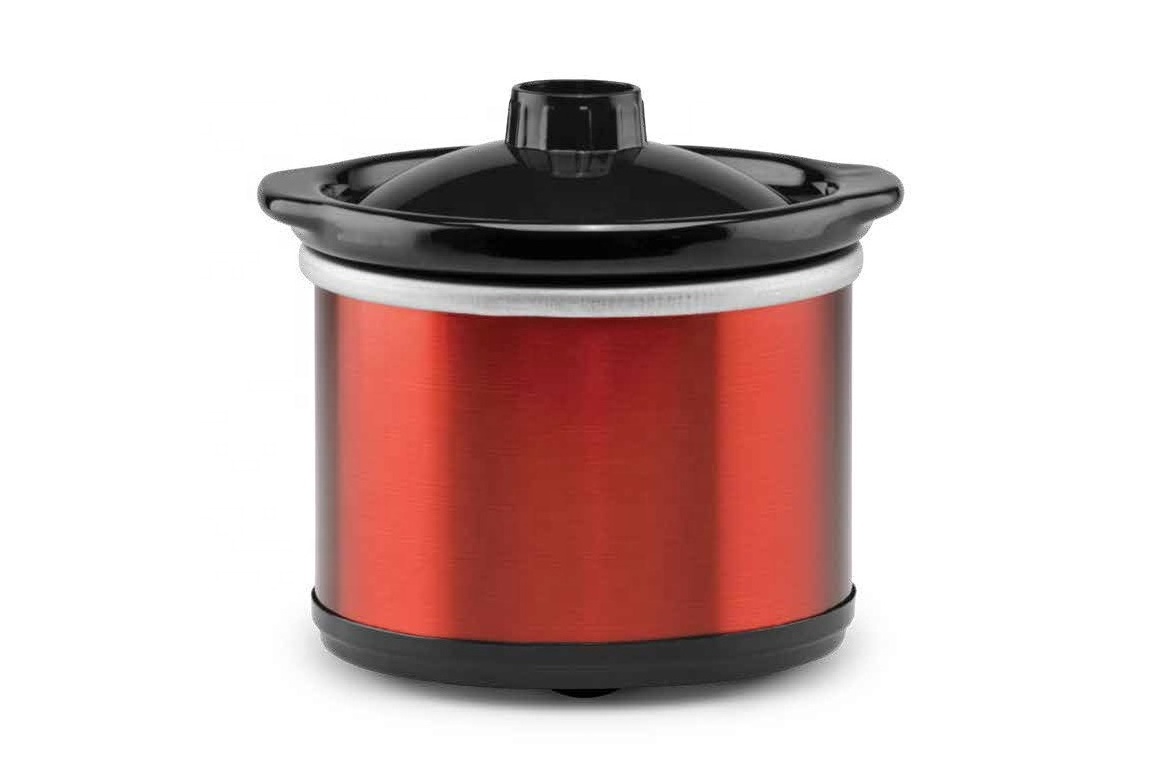 0.65L Capacity Round Ceramic Slow cooker Includes Lid Perfect For Queso Chili Beans Chicken Beef