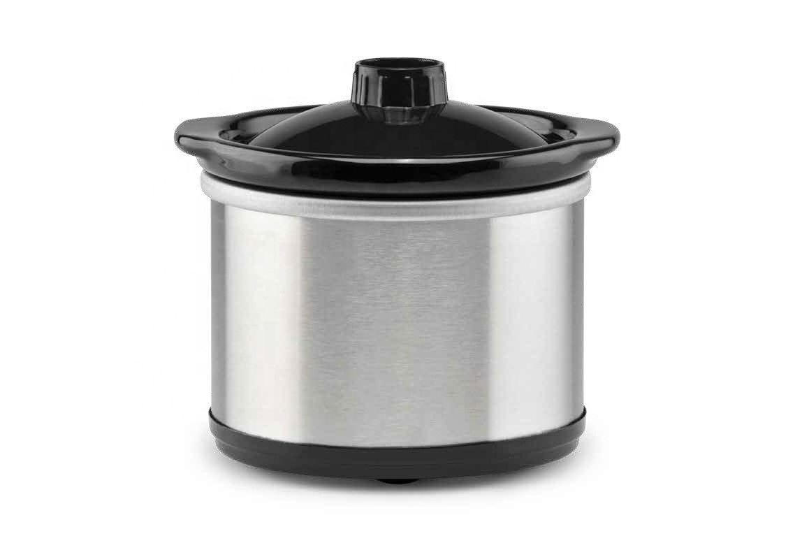 0.65L Capacity Round Ceramic Slow cooker with glass lid and printing pattern housing