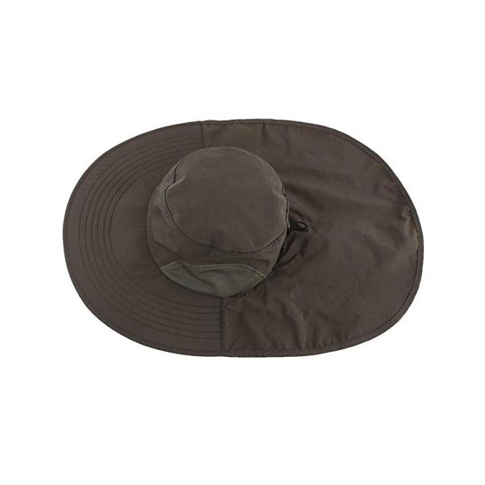 Premium Polyester Bucket Hat Outdoor UPF 50+ Sun Hat Wide Brim Mesh Fishing Hat with Neck Flap Quick Drying