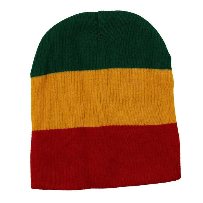 Jamaican Rasta Hat Multi-colour Striped Slouchy Beanie Gorro reggae free rasta hat crochet pattern beanie cap