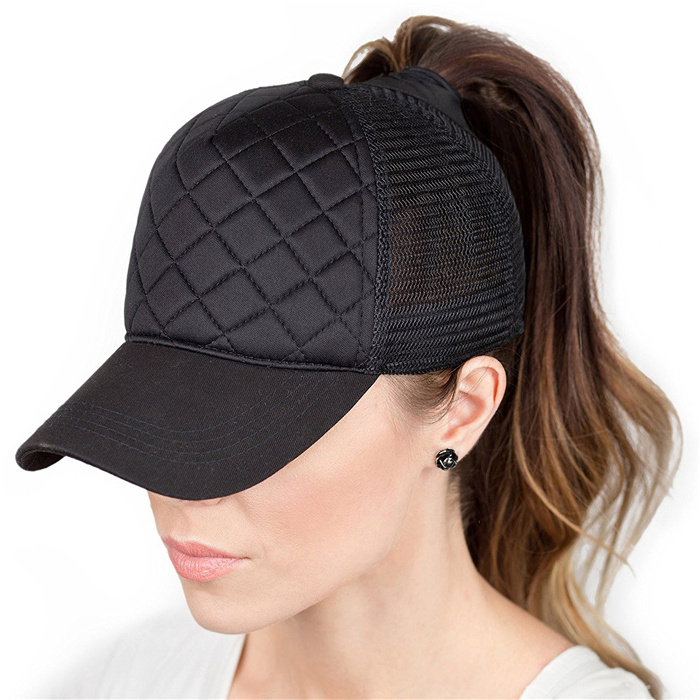 Promotional Embroidery Ponytail Baseball Cap Hard Sport Hat Wholesale Customized Personalized Quilted Cotton Truck Hats