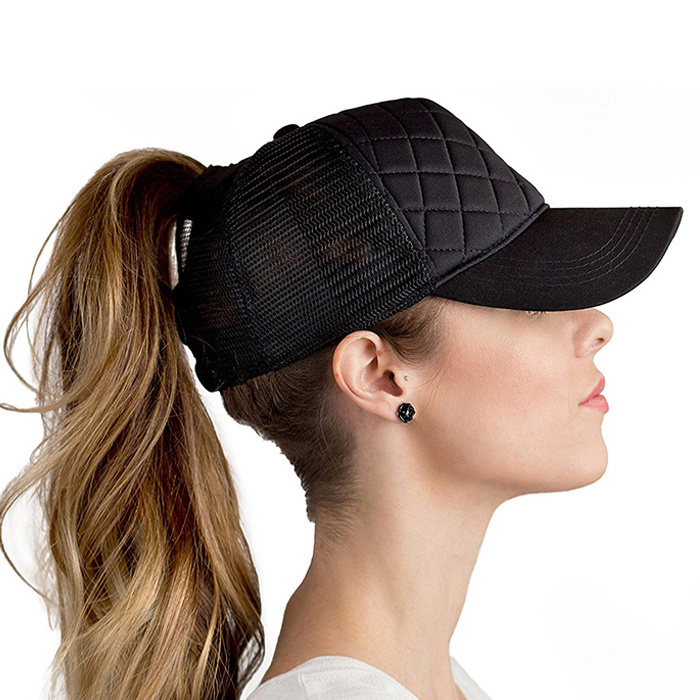 Promotional Embroidery Ponytail Baseball Cap Hard Sport Hat Wholesale Customized Personalized Quilted Cotton Truck Hats