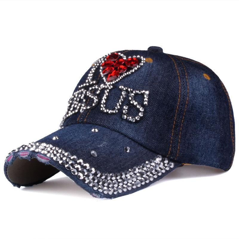 Custom Christian Embroidery Cap Men Jesus Gorras big bling rhinestone studded baseball hat Religion Jesus Hat