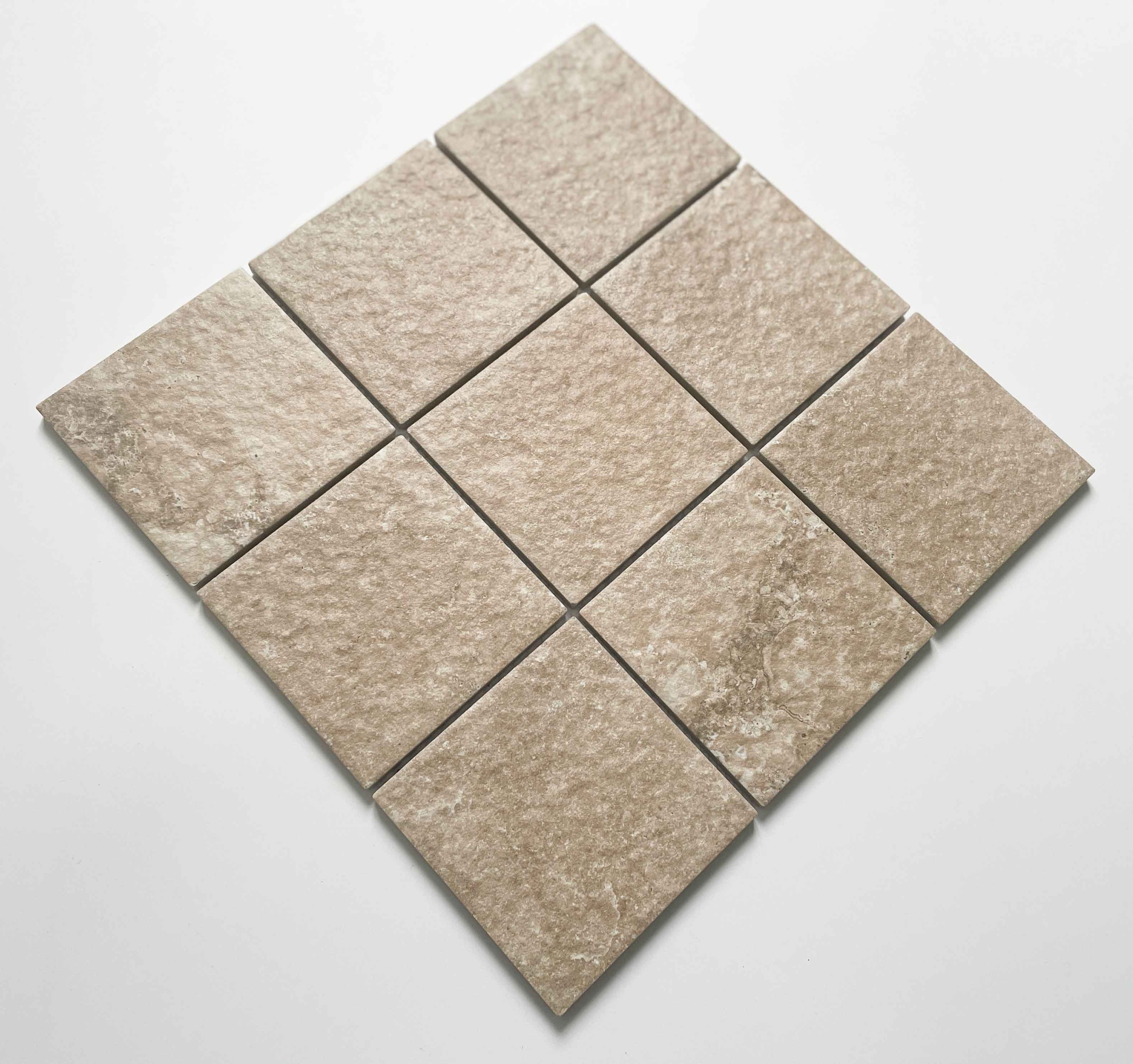 48x48mm Square Anti Slip Fullbody Unglazed Beige Ceramic Wall Mosaic Tile for Kitchen Backsplash Home Bathroom Shower Room Floor