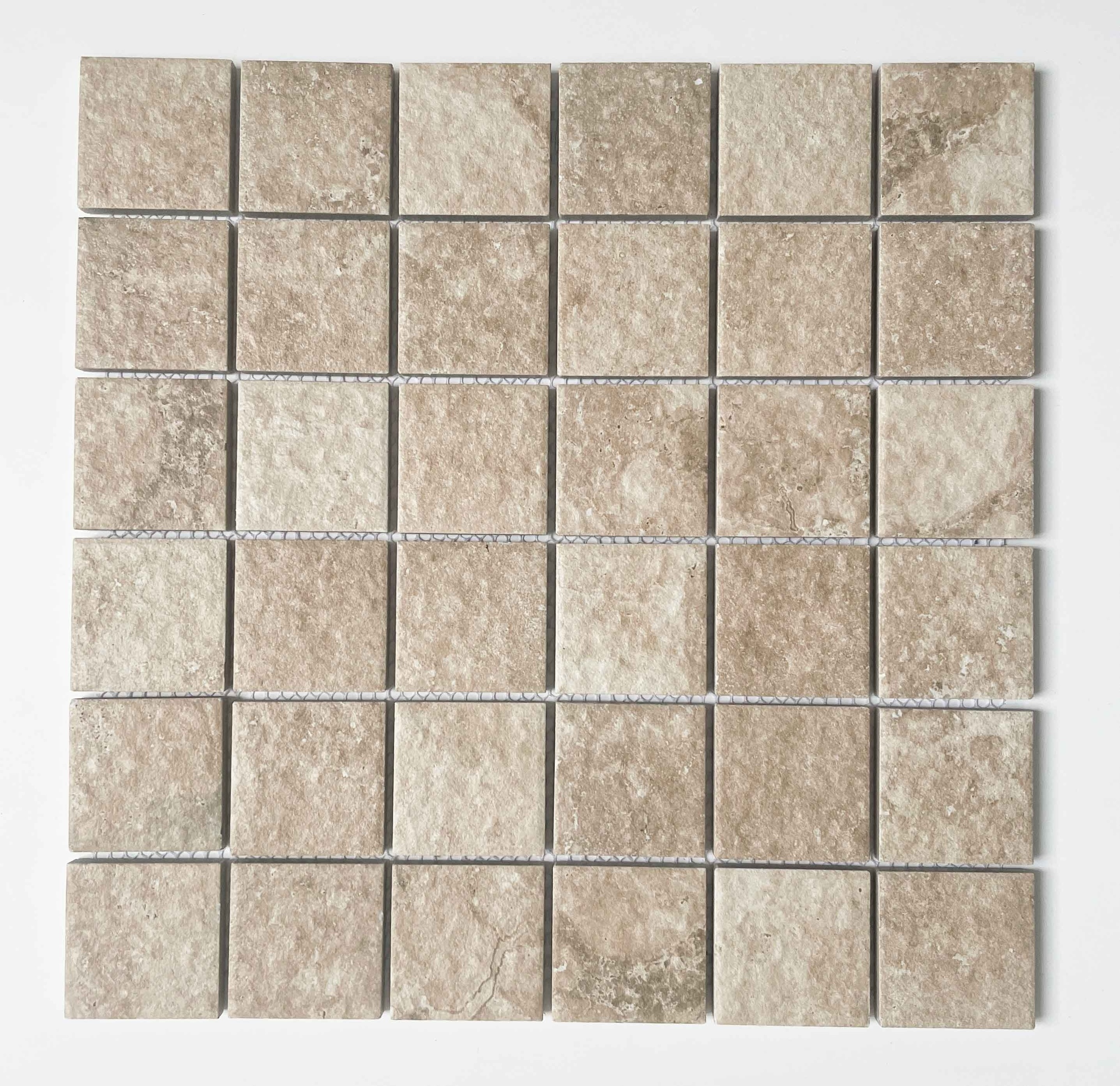 48x48mm Square Anti Slip Fullbody Unglazed Beige Ceramic Wall Mosaic Tile for Kitchen Backsplash Home Bathroom Shower Room Floor