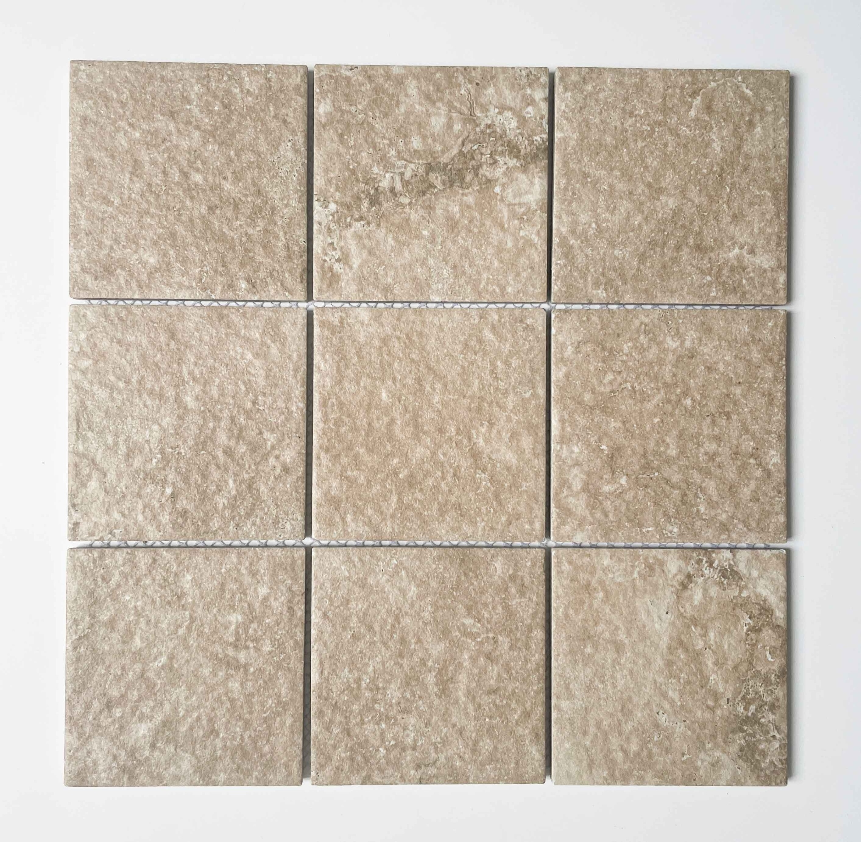 48x48mm Square Anti Slip Fullbody Unglazed Beige Ceramic Wall Mosaic Tile for Kitchen Backsplash Home Bathroom Shower Room Floor