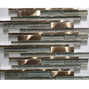 aluminum composite panel mosaic/ glass and metal mosaic tile/ metal backsplash