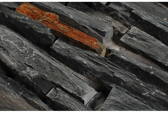 High Quality Black Panels Natural Cultured Stone Veneer Stack Stone for Wall Cladding Factory Supply