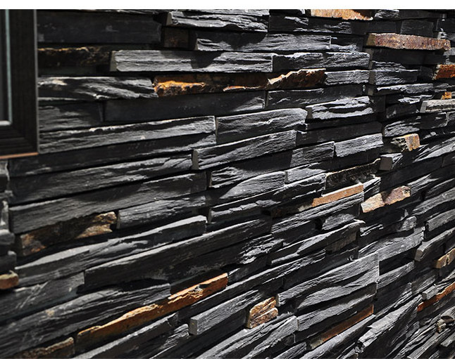 High Quality Black Panels Natural Cultured Stone Veneer Stack Stone for Wall Cladding Factory Supply