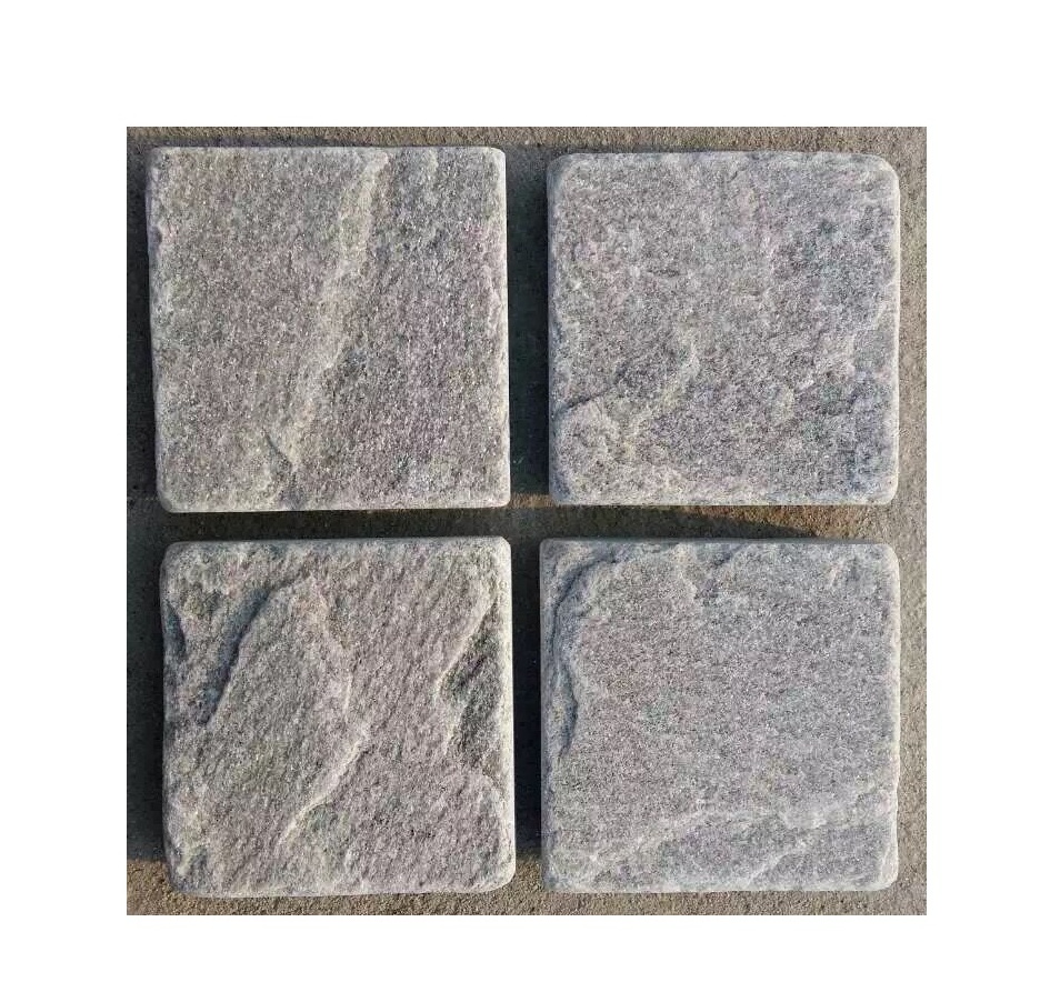 Granite Paving Stone Cobble Stone Paver Stone with Meshed Back for Driveway