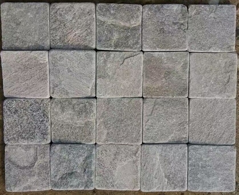 Granite Paving Stone Cobble Stone Paver Stone with Meshed Back for Driveway