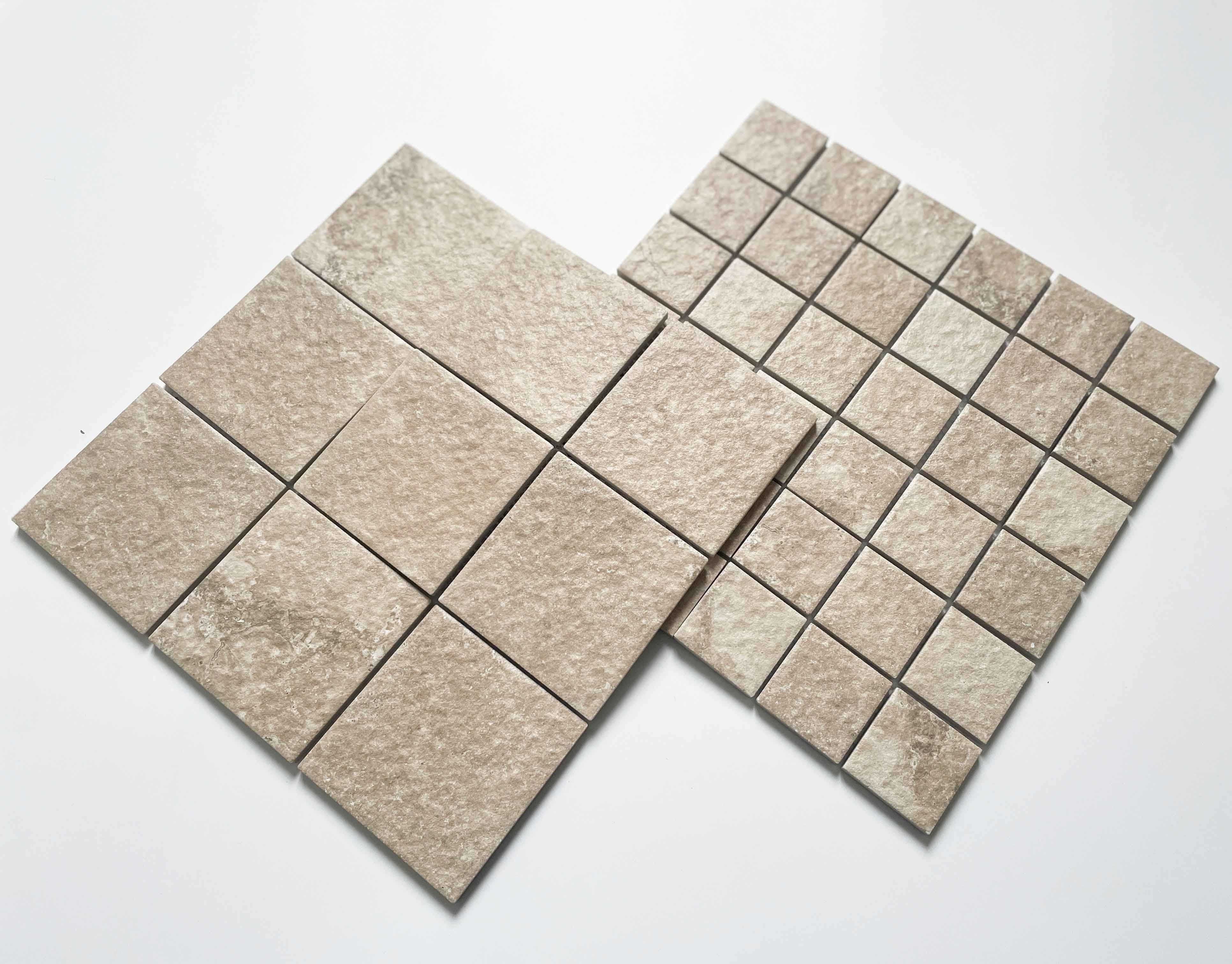 48x48mm Square Anti Slip Fullbody Unglazed Beige Ceramic Wall Mosaic Tile for Kitchen Backsplash Home Bathroom Shower Room Floor