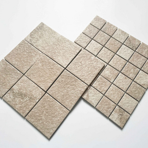 48x48mm Square Anti Slip Fullbody Unglazed Beige Ceramic Wall Mosaic Tile for Kitchen Backsplash Home Bathroom Shower Room Floor