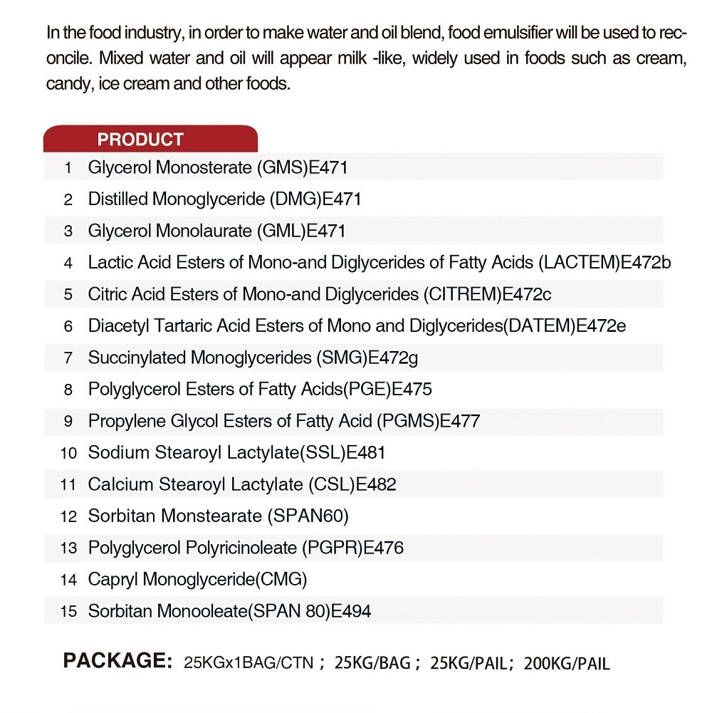 Food Emulsifier DATEM E472e Diacetyl Tartaric Acid Esters of Mono and Diglycerides